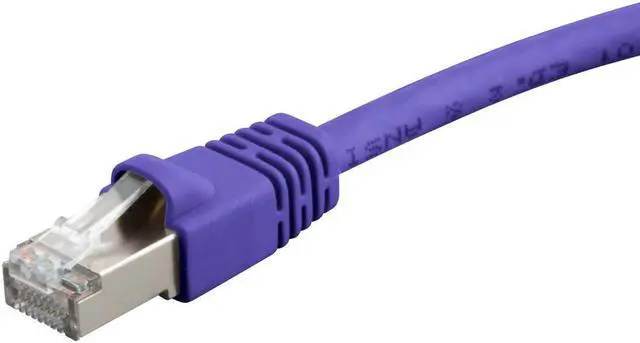 Main image of Monoprice Cat6A Ethernet Patch Cable - 10 Feet - Purple | Network Internet Cord - RJ45, 550Mhz, STP, Pure Bare Copper Wire, 10G, 26AWG