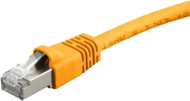 Main image of Monoprice Cat6A Ethernet Patch Cable - 1 Feet - Yellow | Network Internet Cord - RJ45, 550Mhz, STP, Pure Bare Copper Wire, 10G, 26AWG