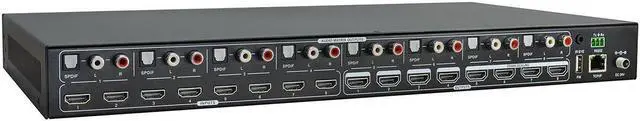 Alt view image 5 of 20 - Monoprice Blackbird 4K 8x8 HDMI Matrix Switch with HDMI 2.0, Supports HDR, 18Gbps, 4K@60Hz YCbCr 4:4:4, 8 S/PDIF Outputs, HDCP 2.2