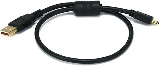 Main image of Monoprice USB 2.0 Cable - 1.5 Feet - Black | USB Type-A Male to USB Mini Type-B 5-Pin, 28/24AWG, Gold Plated For Digital Camera, Cell Phones, PDAs, MP3 Players, Dash Cam