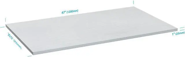 Alt view image 2 of 5 - Monoprice Table Top for Sit-Stand Height Adjustable Desk Frame, 4ft, White, Enough Room for PC or Laptop, Monitors, Keyboard - Workstream Collection