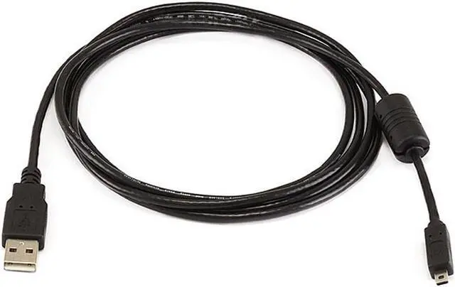 Main image of Monoprice USB Cable - 6 Feet - Black | A to Mini-B 8-Pin with Ferrites for Pentax Panasonic Nikon Digital Camera