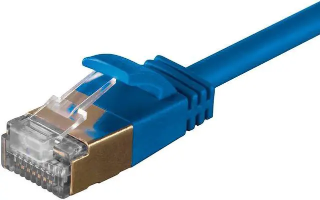 Alt view image 2 of 8 - Monoprice SlimRun Cat6A Ethernet Patch Cable - Network Internet Cord - RJ45, Stranded, STP, Pure Bare Copper Wire, 36AWG, 6in, Blue