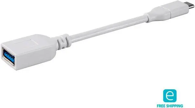 Main image of Monoprice USB C to USB A Female 3.1 Gen 1 Extension Cable - 0.5 Feet - White | Fast Charging, 5Gbps, 3A, 30AWG, Type C - Essentials Series