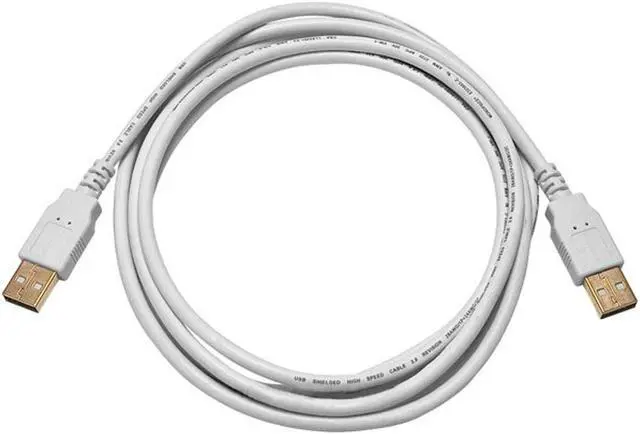 Main image of Monoprice USB 2.0 Cable - 6 Feet - White | USB Type-A Male to USB Type-A Male, 28/24AWG, Gold Plated, 480 Mbps