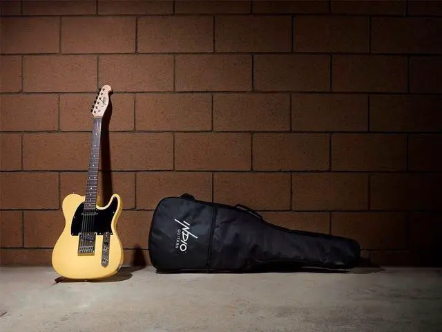 Alt view image 8 of 8 - Monoprice Indio Retro Classic Electric Guitar - Blonde, With Gig Bag