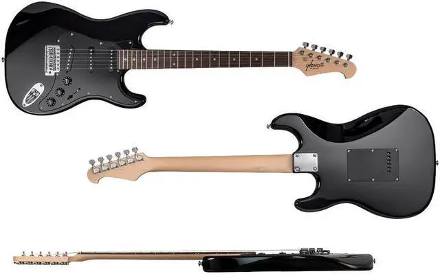 Alt view image 3 of 6 - Monoprice Indio Cali Classic Electric Guitar - Black, With Gig Bag