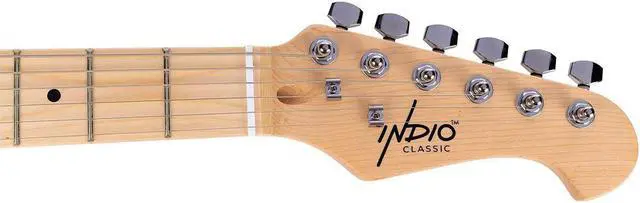 Alt view image 5 of 7 - Monoprice Indio Cali Classic Electric Guitar - Blue, With Gig Bag