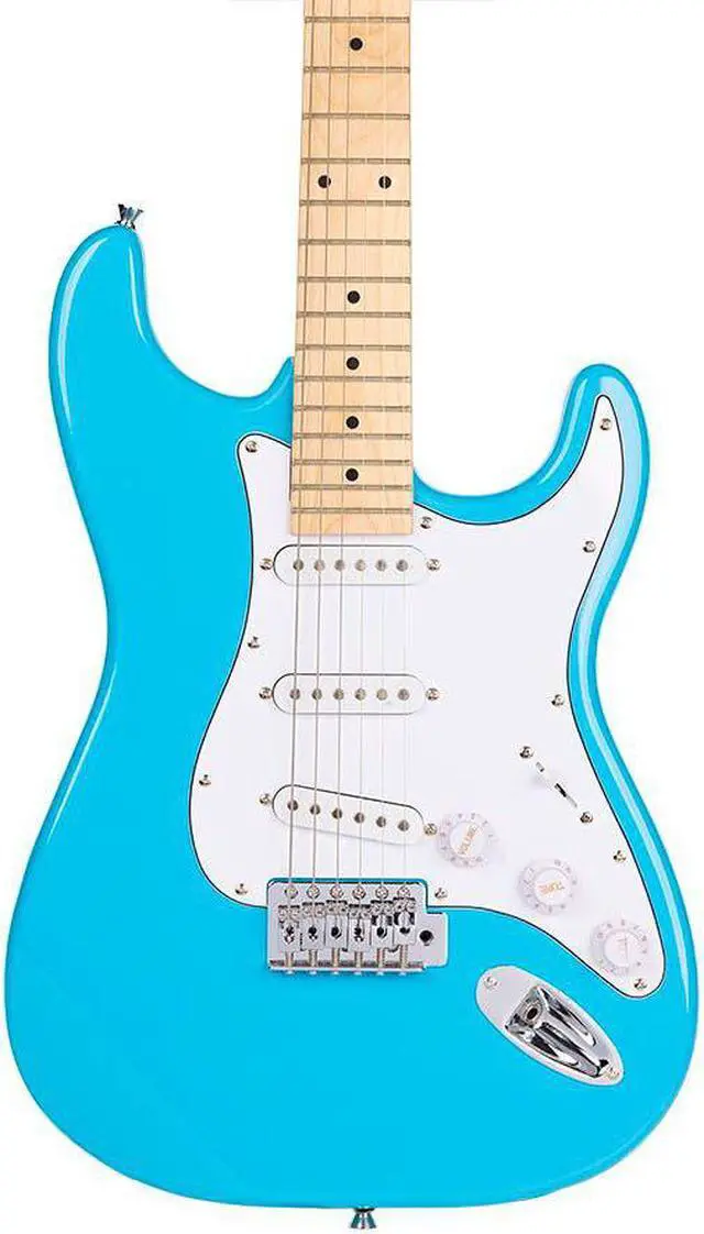 Alt view image 2 of 7 - Monoprice Indio Cali Classic Electric Guitar - Blue, With Gig Bag