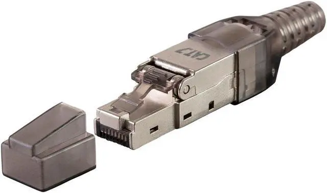 Main image of Monoprice Cat7 or Cat6A RJ-45 Field Connection Modular Plug | Shielded, for 23/24AWG Installation Cable, 10 pack - Entegrade Series
