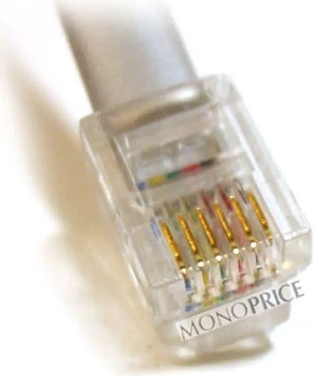 Alt view image 2 of 6 - Monoprice Phone cable - 25 Feet - Silver Satin Color, RJ12 Connectors (6P6C), Straight, Flat Cable Body For Data