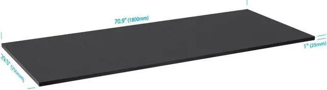 Alt view image 2 of 6 - Monoprice Table Top 6 Feet Wide - Black Custom Sized for Sit-Stand Height Adjustable Riser Desk - Workstream Collection