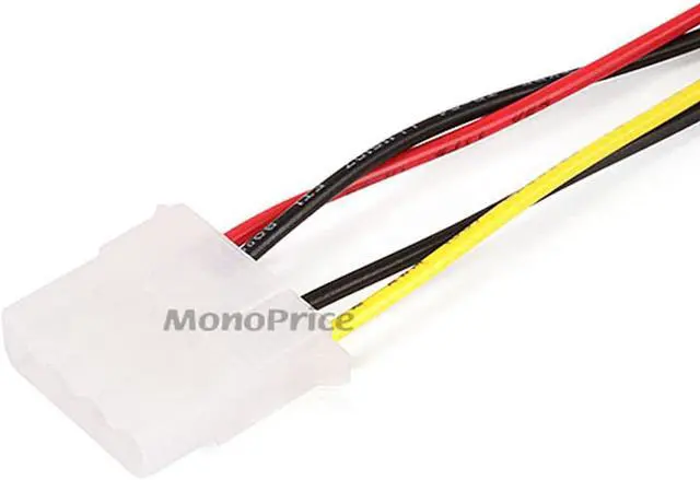 Alt view image 5 of 6 - MonoPrice 7642 12inch SATA 15pin Male to 4pin Molex and 4pin Power Cable