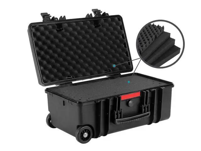 Alt view image 7 of 14 - Monoprice Weatherproof Hard Case - 22in x 14in x 10in With Customizable Foam, Shockproof, IP67, Customizable Name Plate