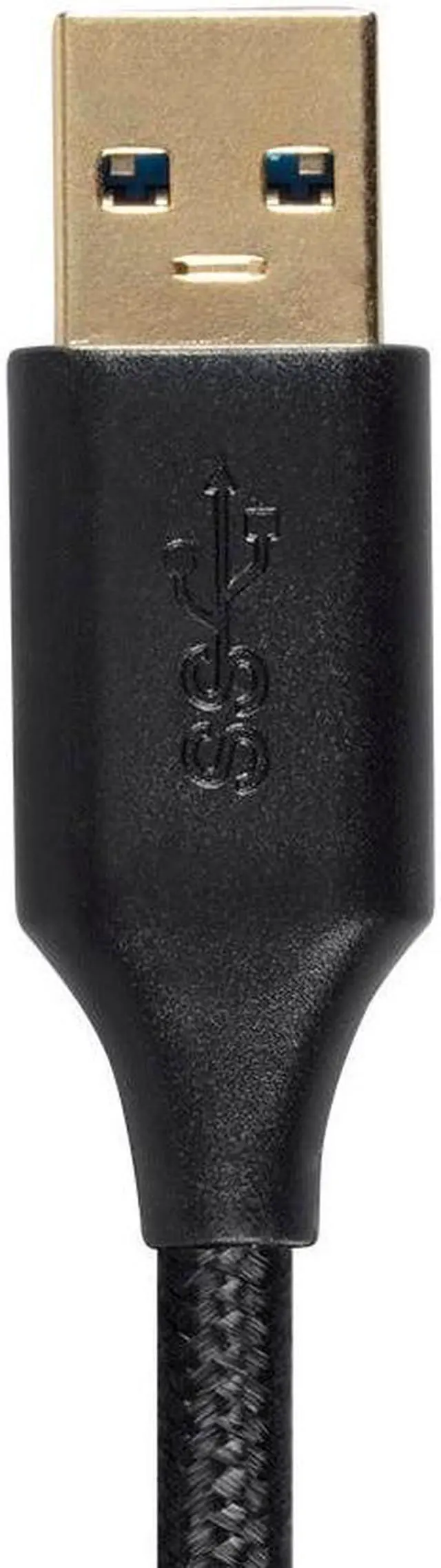 Alt view image 5 of 8 - Monoprice USB & Lightning Cable - 10 Feet - Black | USB 3.0 A Male to A Female Premium Extension Cable