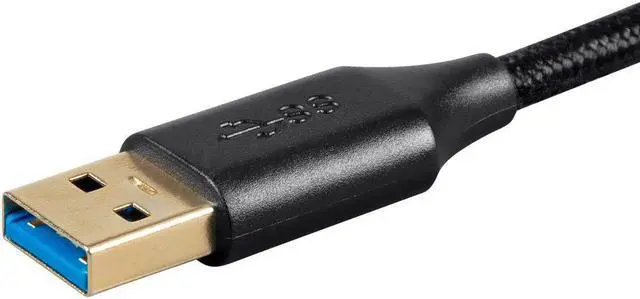 Alt view image 3 of 9 - Monoprice USB & Lightning Cable - 6 Feet - Black | USB 3.0 A Male to A Female Premium Extension Cable