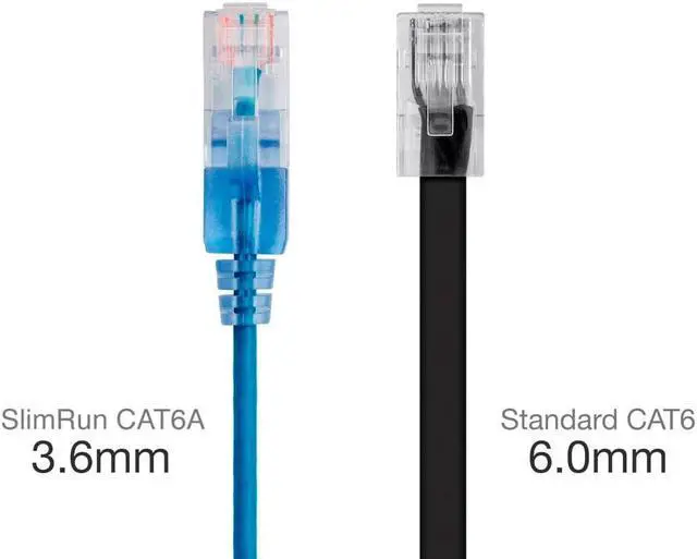 Alt view image 3 of 5 - Monoprice Cat6A Ethernet Network Patch Cable - 25 Feet - Multi Color | 10-Pack, 10G - SlimRun Series