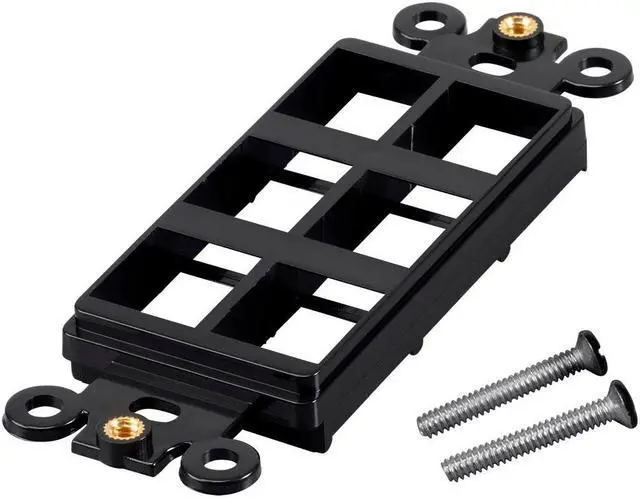 Alt view image 2 of 3 - Monoprice Dcor Insert for Keystone 6 Hole - Black  for Home Office  Install