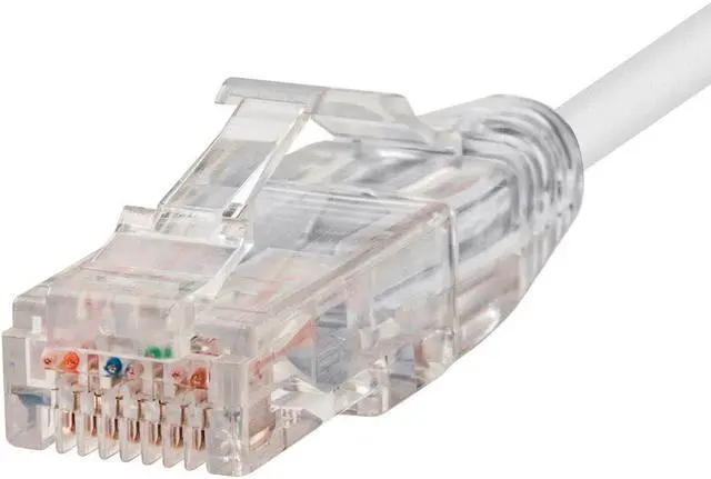 Alt view image 4 of 15 - Monoprice Cat6 Ethernet Patch Cable - 25 feet - White | Snagless RJ45 Stranded 550MHz UTP CMR Riser Rated Pure Bare Copper Wire 28AWG - SlimRun Series