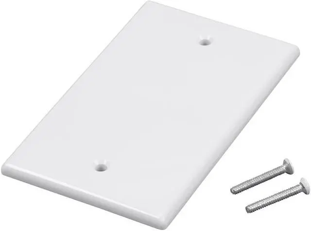 Alt view image 2 of 9 - Monoprice 1-Gang Blank Wall Plate - White  for Home ,Office, Personal Install