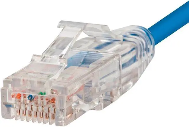 Alt view image 3 of 7 - Monoprice Cat6 Ethernet Patch Cable - 50 feet - Blue | Snagless RJ45 Stranded 550MHz UTP CMR Riser Rated Pure Bare Copper Wire 28AWG - SlimRun Series