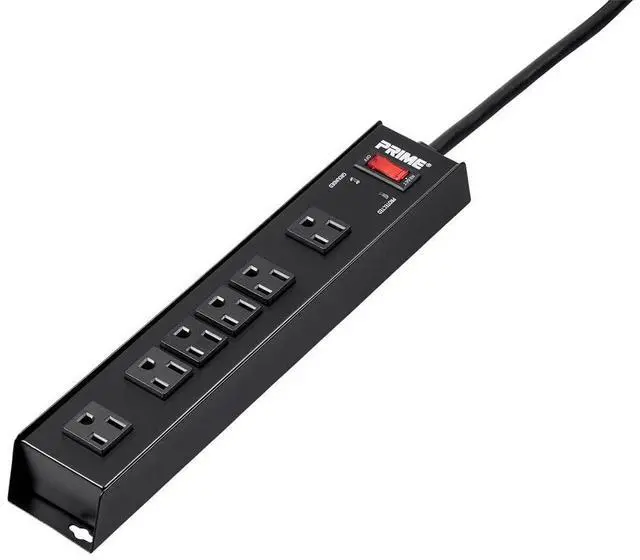 Alt view image 2 of 6 - Monoprice Power & Surge - 6 Outlet Metal Surge Protector Power Strip - 15 Feet Cord - Black | 1150 Joules 15A / 125V / 1875W