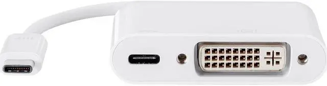 Alt view image 3 of 8 - Monoprice USB-C to DVI and USB-C (F) Dual Port Adapter, Compatible With USB-C Equipped Laptops, Such As The Apple Macbook And Google Chromebook - Select Series