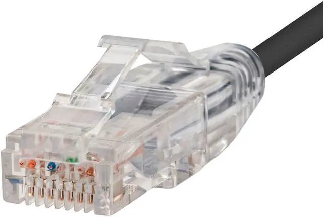 Alt view image 7 of 18 - Monoprice Cat6 Ethernet Patch Cable - 1 Feet - Black | Network Internet Cord - Snagless RJ45 Stranded 550MHz UTP CMR Riser Rated Pure Bare Copper Wire 28AWG - SlimRun Series