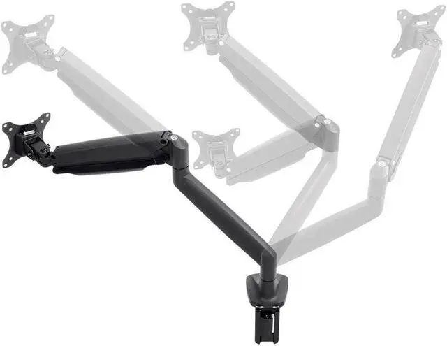 Alt view image 3 of 18 - Monoprice Smooth Full Motion Single Monitor Adjustable Gas Spring Desk Mount - Black For Large Screens, Supports Up To 34 inch Monitors, 19.8 LBS Display Weight - Workstream Collection