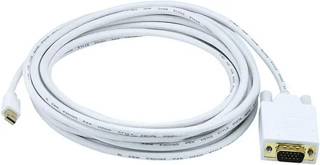 Main image of Monoprice Video Cable - 15 Feet - White | 32AWG Mini Display Port to VGA Cable