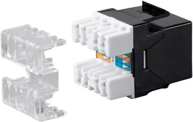Alt view image 3 of 6 - Monoprice Cat6 RJ-45 180-Degree Punch Down Keystone Dual IDC, Black