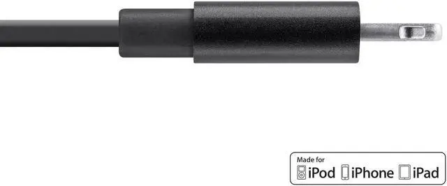 Alt view image 5 of 8 - Monoprice Cabernet Series Apple MFi Certified Flat Lightning to USB Charge & Sync Cable - 4ft Black for iPhone X, 8, 8 Plus, 7, 7 Plus, 6, 6 Plus, 5S
