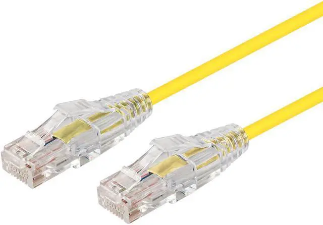 Main image of Monoprice Cat6 Ethernet Patch Cable - 2 feet - Yellow | Snagless RJ45 Stranded 550MHz UTP CMR Riser Rated Pure Bare Copper Wire 28AWG - SlimRun Series