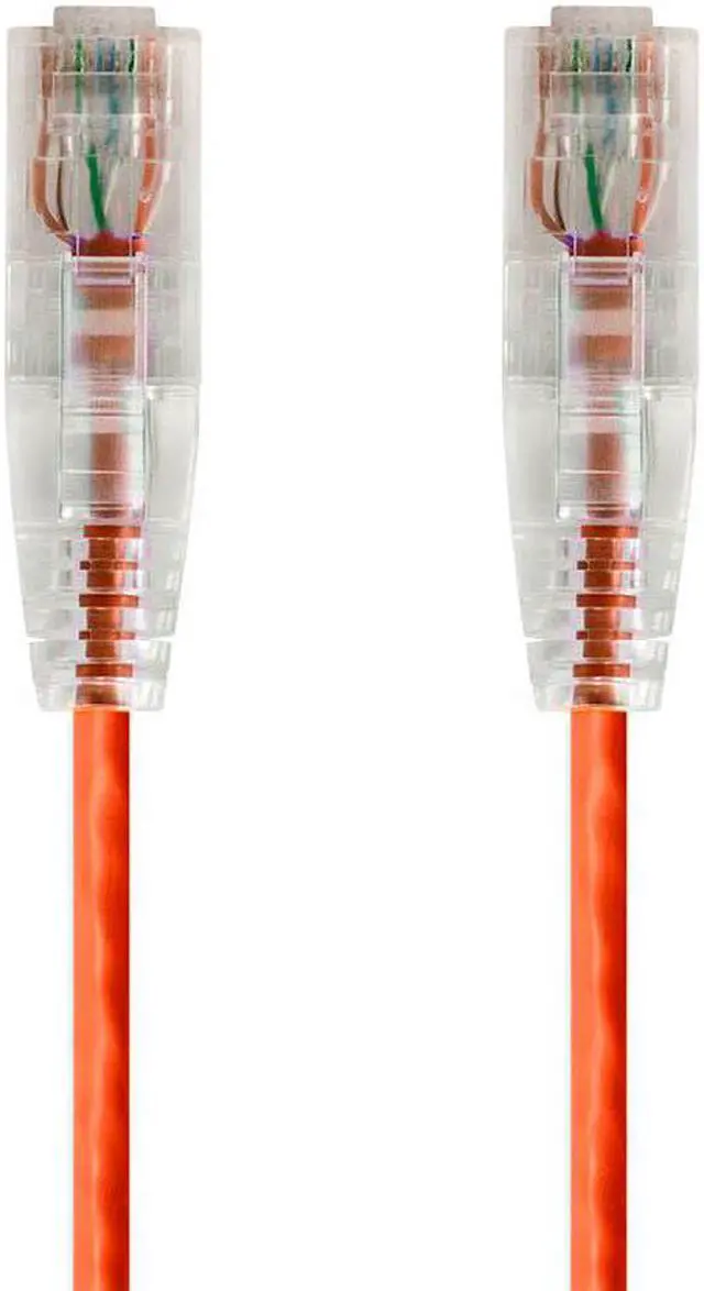 Main image of Monoprice Cat6 Ethernet Patch Cable - 14 Feet - Orange | Snagless RJ45 Stranded 550MHz UTP CMR Riser Rated Pure Bare Copper Wire 28AWG - SlimRun Series
