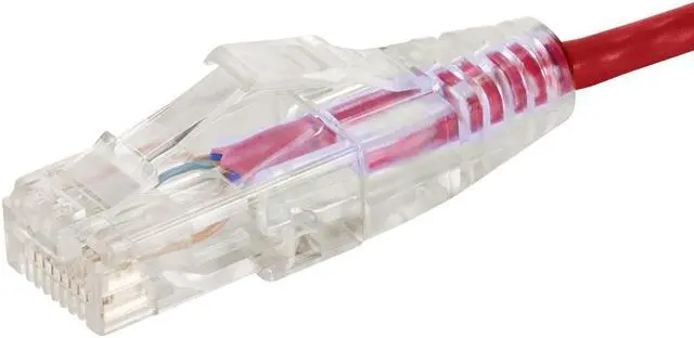Alt view image 3 of 14 - Monoprice Cat6 Ethernet Patch Cable - 10 feet - Red | Snagless RJ45 Stranded 550MHz UTP CMR Riser Rated Pure Bare Copper Wire 28AWG - SlimRun Series