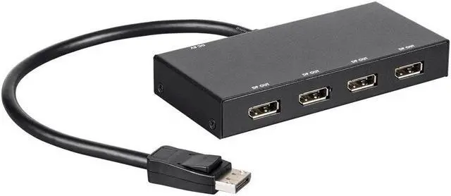Alt view image 2 of 7 - Monoprice 4-Port DisplayPort 1.2 to DisplayPort Multi-Stream Transport (MST) Hub, DP to DP, Ideal For Digital Signage, Large Video Displays In Schools