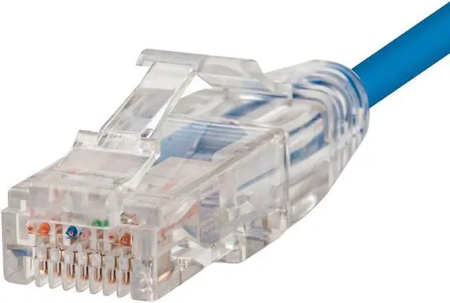 Alt view image 6 of 10 - Monoprice Cat6 Ethernet Patch Cable - 20 feet - Blue | Snagless RJ45 Stranded 550MHz UTP CMR Riser Rated Pure Bare Copper Wire 28AWG - SlimRun Series