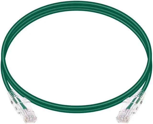 Alt view image 15 of 18 - Monoprice Cat6 Ethernet Patch Cable - 5 feet - Green | Snagless RJ45 Stranded 550MHz UTP CMR Riser Rated Pure Bare Copper Wire 28AWG - SlimRun Series