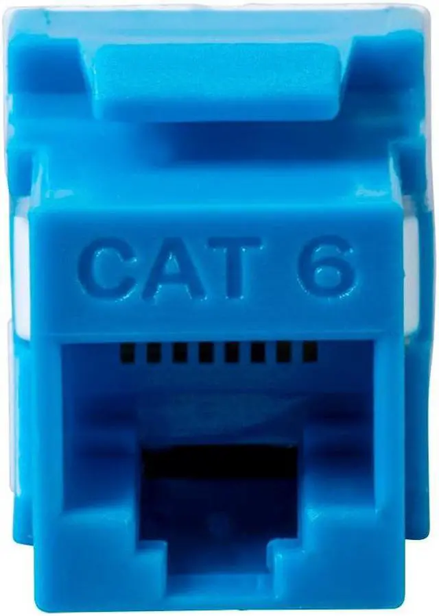Alt view image 4 of 6 - Monoprice Cat6 RJ-45 180-Degree Punch Down Keystone Dual IDC, Blue