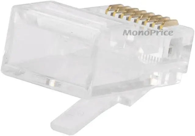 Alt view image 3 of 5 - Monoprice RJ-45 8P8C Plug Flat Stranded 50-Piece/Bag (107322)