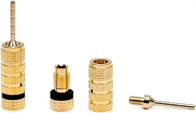 Alt view image 2 of 9 - Monoprice High Quality Gold Plated Speaker Pin Plugs - 5 Pairs - Pin Screw Type, For Speaker Wire, Home Theater, Wall Plates And More