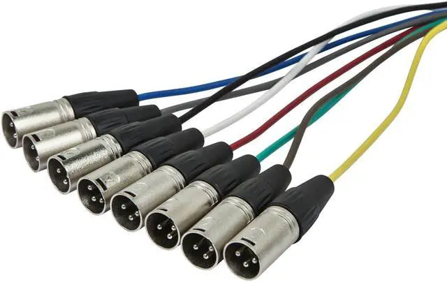 Alt view image 3 of 10 - Monoprice 8-Channel 1/4 Inch TRS Male to XLR Male Snake 26AWG Cable C/d - 3 Feet With 8 Balanced Mono / Unbalanced Stereo Lines