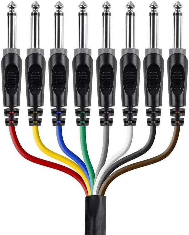 Alt view image 2 of 12 - Monoprice 8-Channel 1/4 Inch TS Male to 1/4 Inch TS Male Snake 26AWG Cable C/d - 6 Feet With 8 Balanced Mono / Unbalanced Stereo Lines