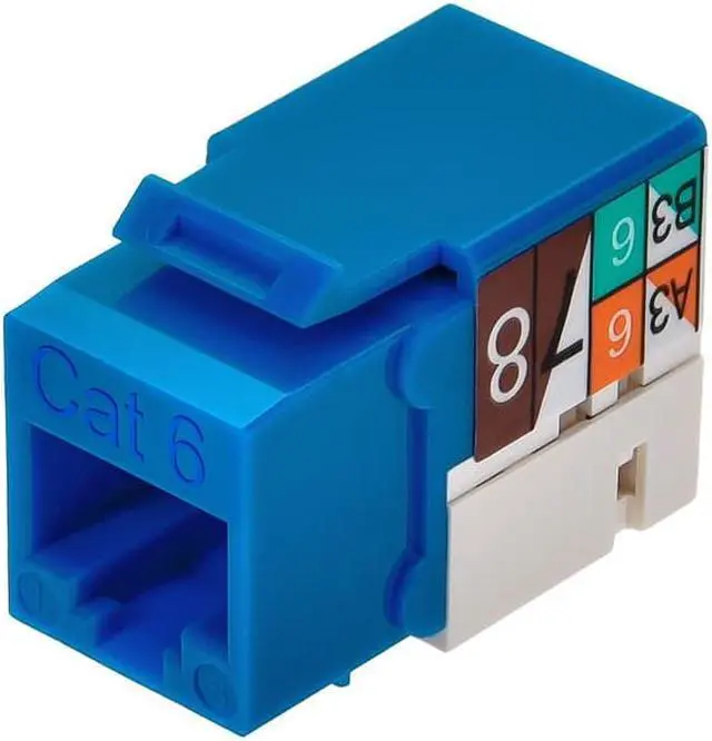 Alt view image 4 of 7 - Monoprice Cat6 Punch Down Keystone Jack - Blue | 110 Type IDC, 90 Degree Connection