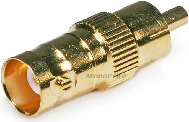 Alt view image 2 of 7 - Monoprice BNC Female to RCA Male Adapter - Gold Plated | Transfer 75ohm Signals