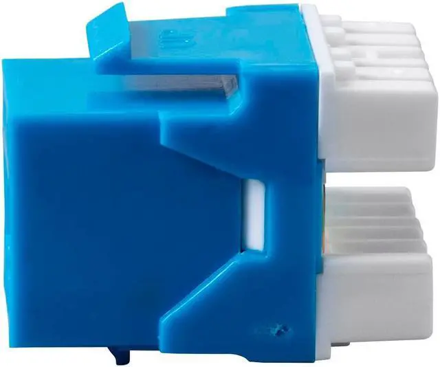 Alt view image 5 of 6 - Monoprice Cat6 RJ-45 180-Degree Punch Down Keystone Dual IDC, Blue