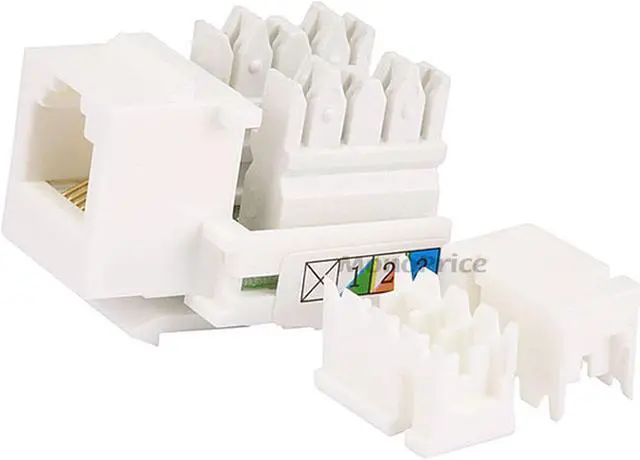 Alt view image 5 of 11 - Monoprice RJ12 Keystone Jack for 24AWG Stranded/22-26AWG Solid Wire, White
