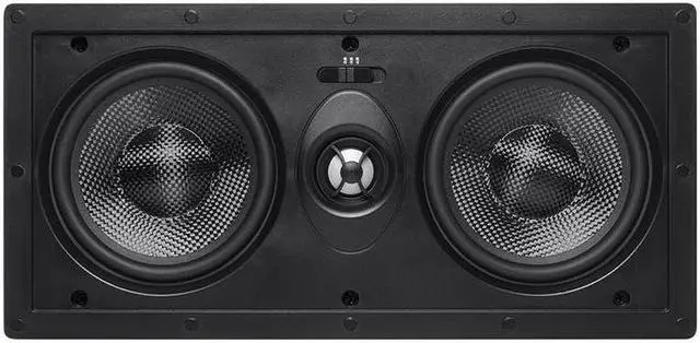 Alt view image 3 of 13 - Monoprice 2-Way Carbon Fiber In-Wall Center Channel Speaker - Dual 5.25 Inch (Single) - Alpha Series