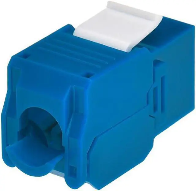 Alt view image 2 of 6 - Monoprice Cat6A RJ45 Toolless 180-Degree Keystone Jack for 22-24AWG Solid Wire, Blue