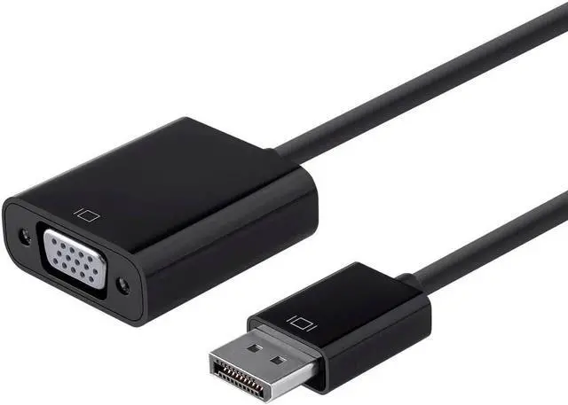 Alt view image 3 of 14 - Monoprice DisplayPort 1.2a to VGA Active Adapter - Black, For HDTV, Projector, Computer, Monitor Desktop, Laptop, PC